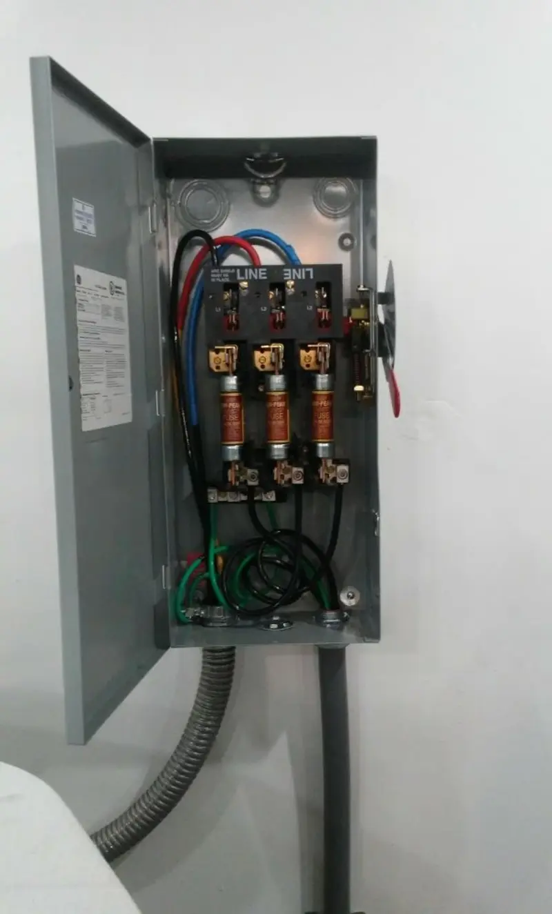 Three-phase disconnect switch installed for Electrical Wiring & Rewiring in Rush